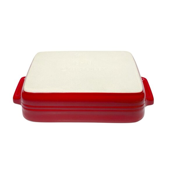 Le Creuset Red Stoneware Rectangle Baking Dish Bakeware Casserole 7"x5” - Picture 4 of 6